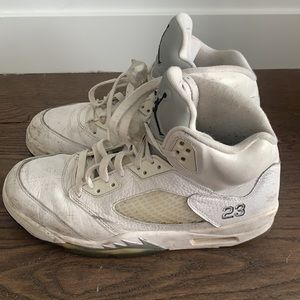Men’s air Jordan 5 retro metallic white 23